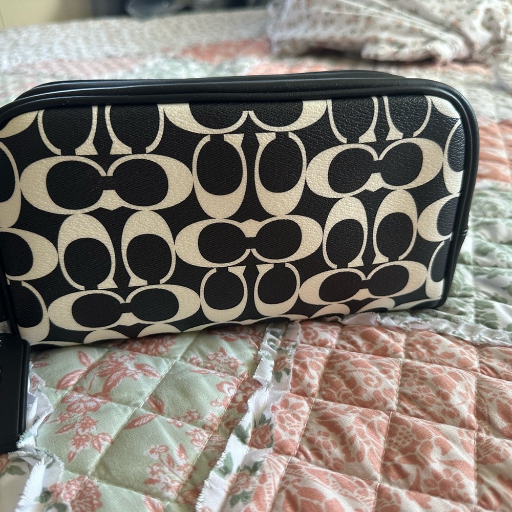 Coach Black and White Signature Clutch